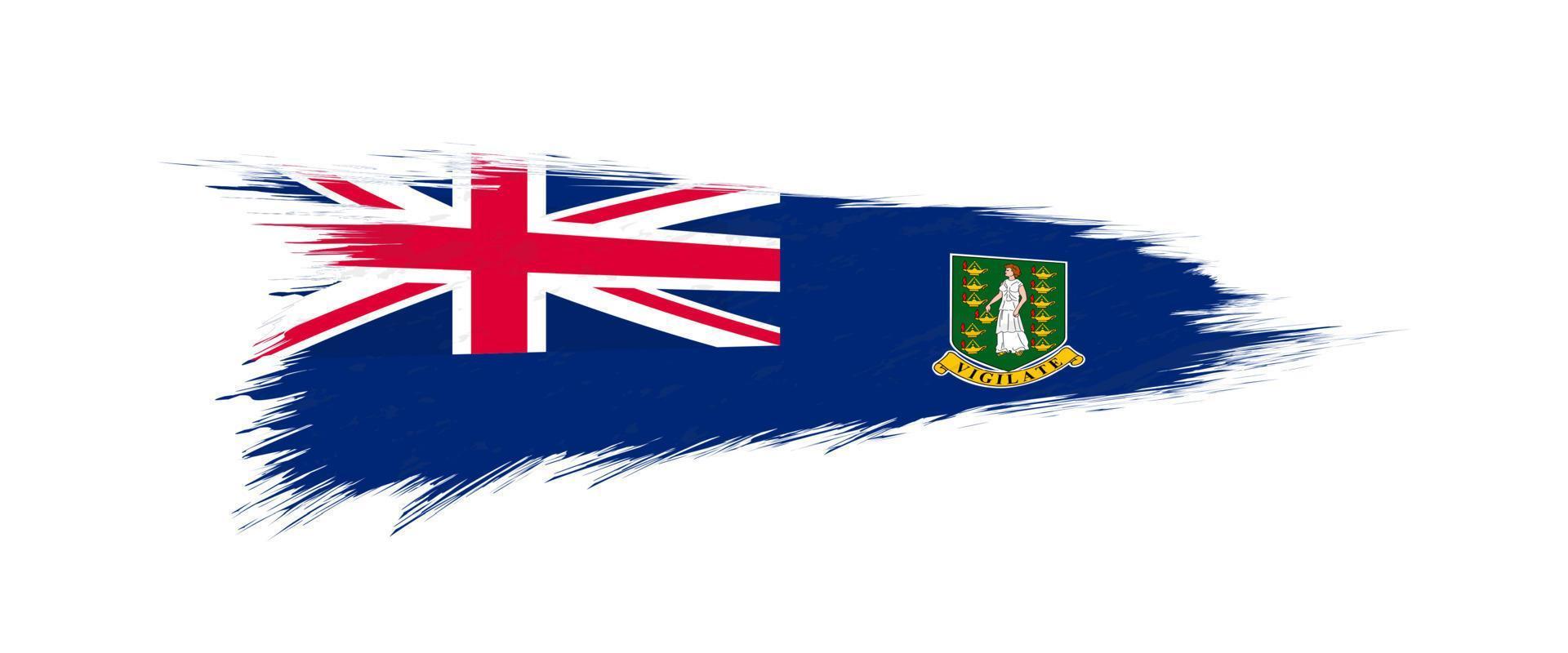 Flag of British Virgin Islands in grunge brush stroke. vector