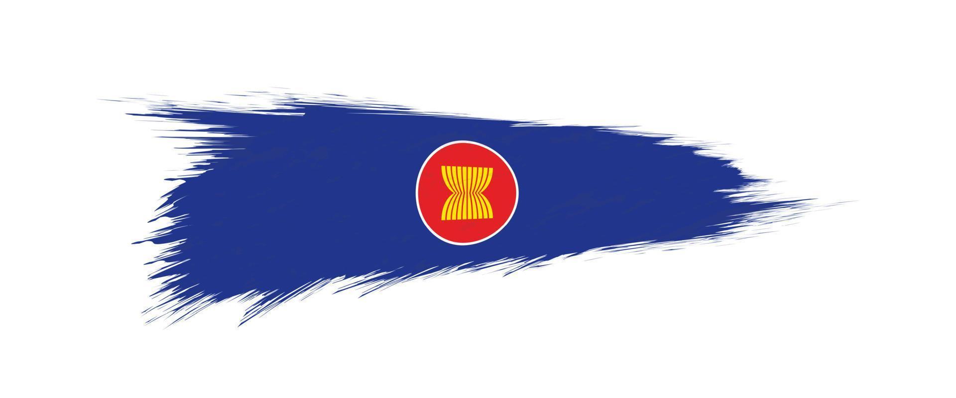 Flag of ASEAN in grunge brush stroke. vector