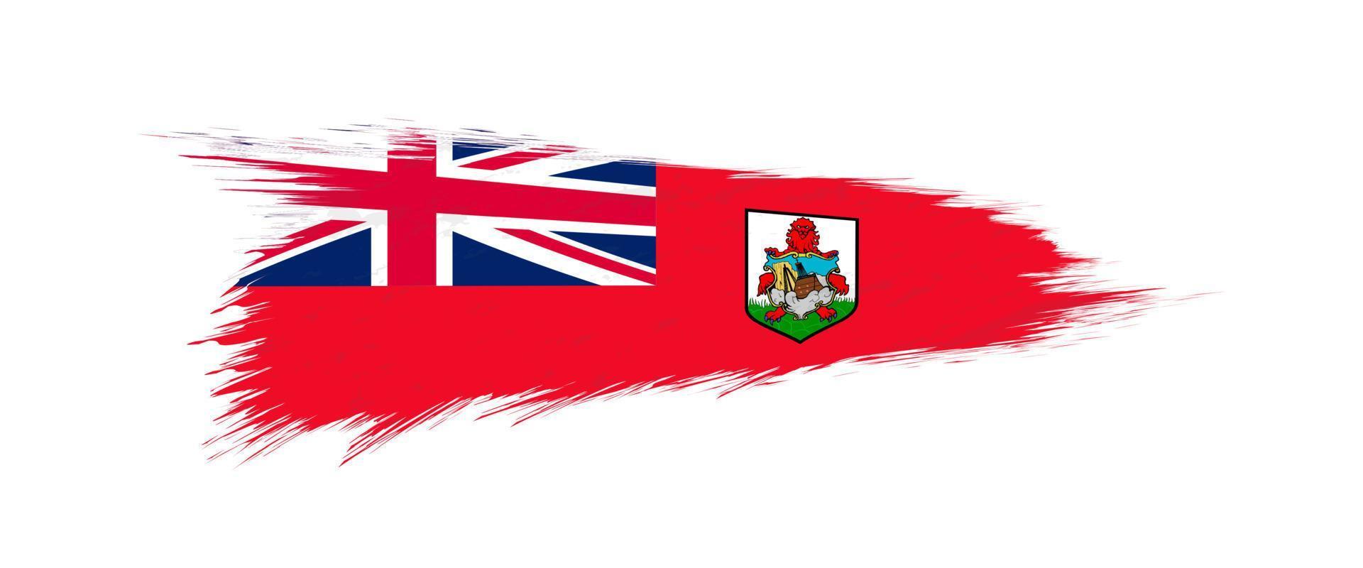 bandera de islas Bermudas en grunge cepillo ataque. vector