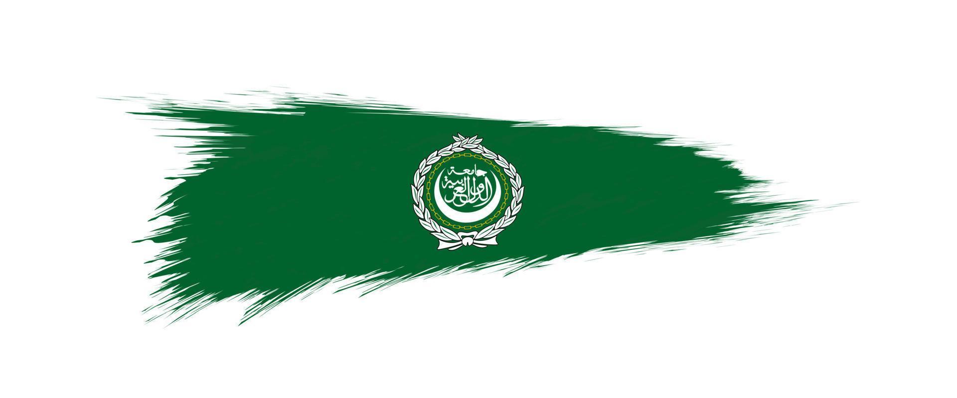 Flag of Arab League in grunge brush stroke. vector