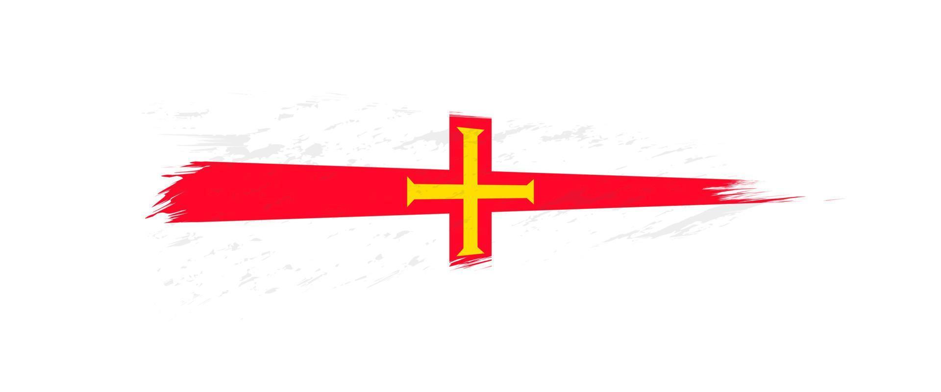 Flag of Guernsey in grunge brush stroke. vector