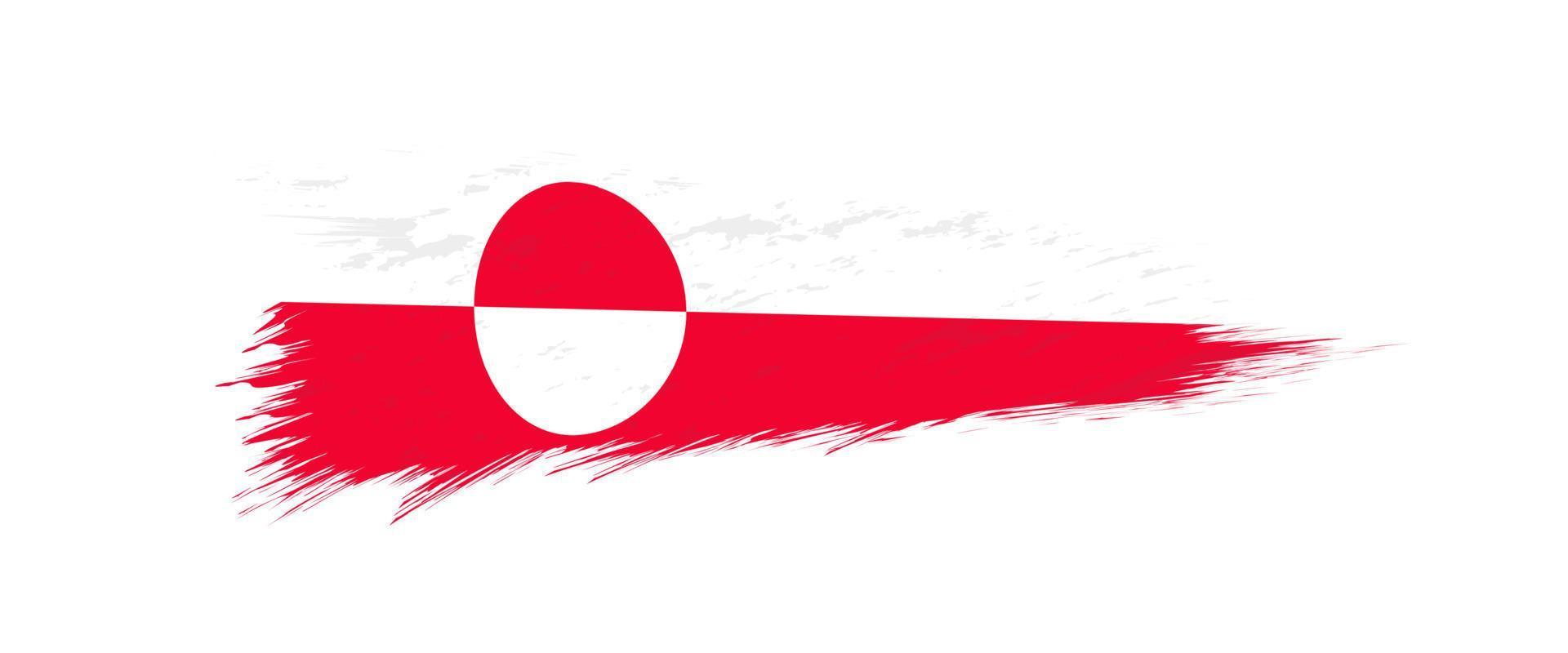 Flag of Greenland in grunge brush stroke. vector