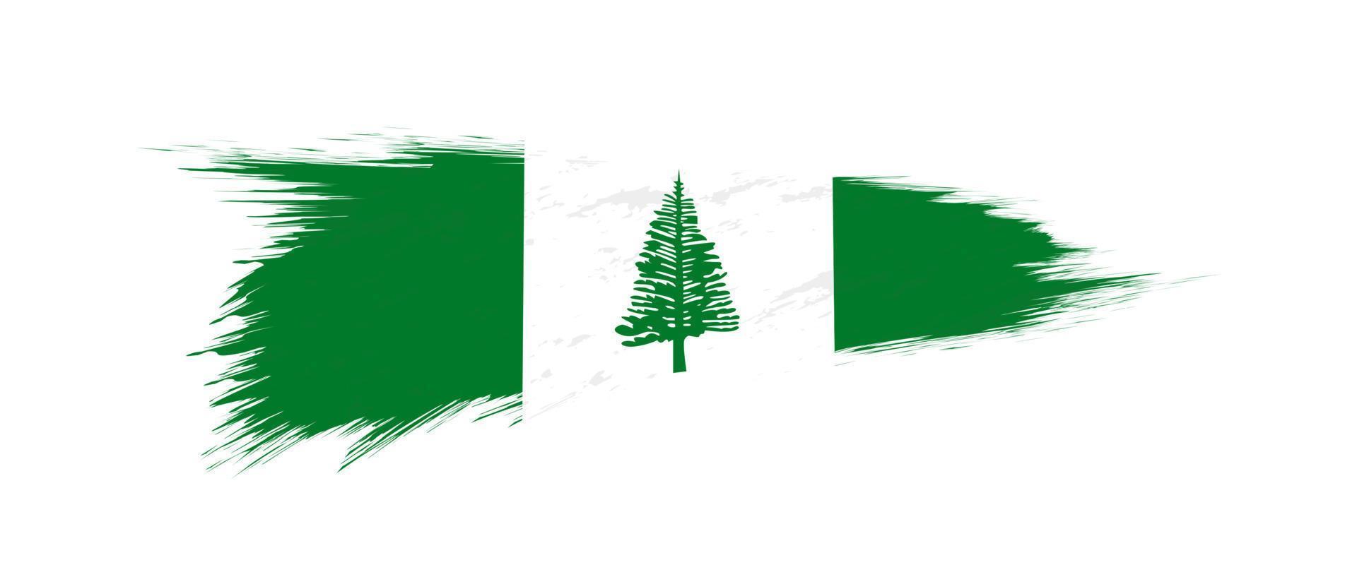 Flag of Norfolk Island in grunge brush stroke. vector