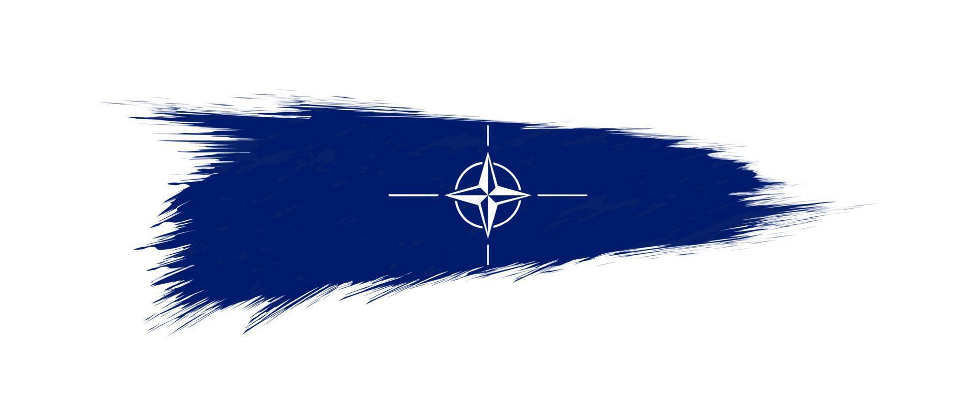 bandera de OTAN en grunge cepillo ataque. vector