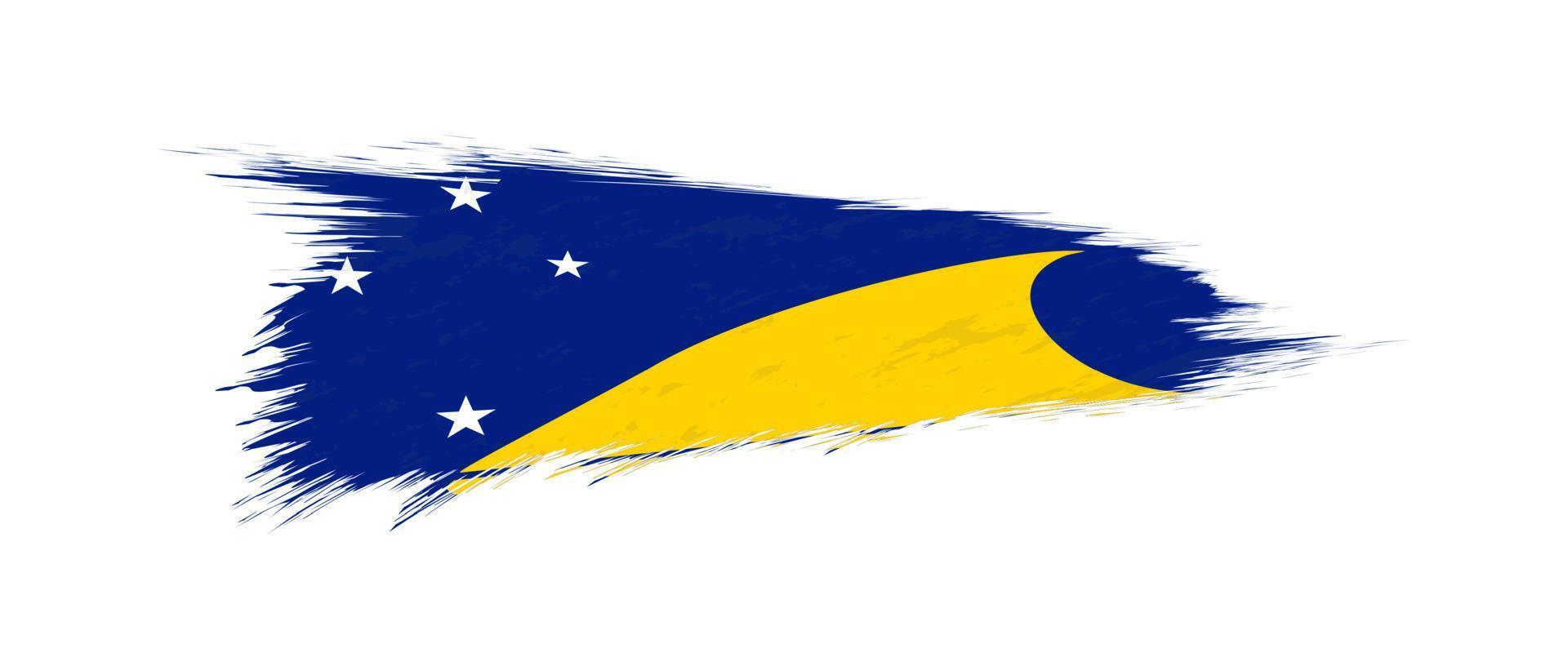 bandera de tokelau en grunge cepillo ataque. vector