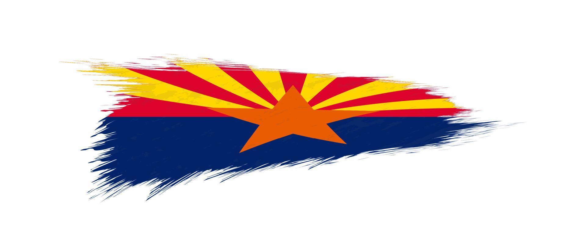 Flag of Arizona US State in grunge brush. vector