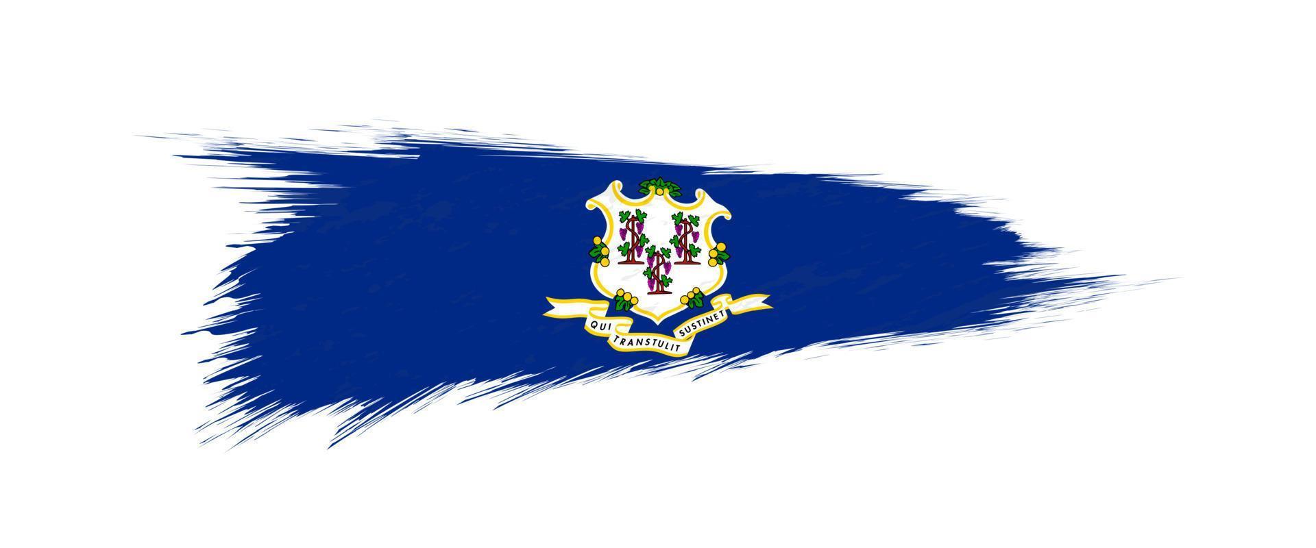 Flag of Connecticut US State in grunge brush. vector