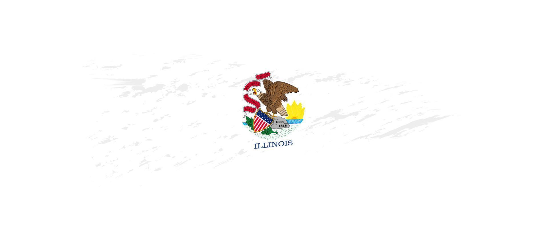 Flag of Illinois US State in grunge brush. vector