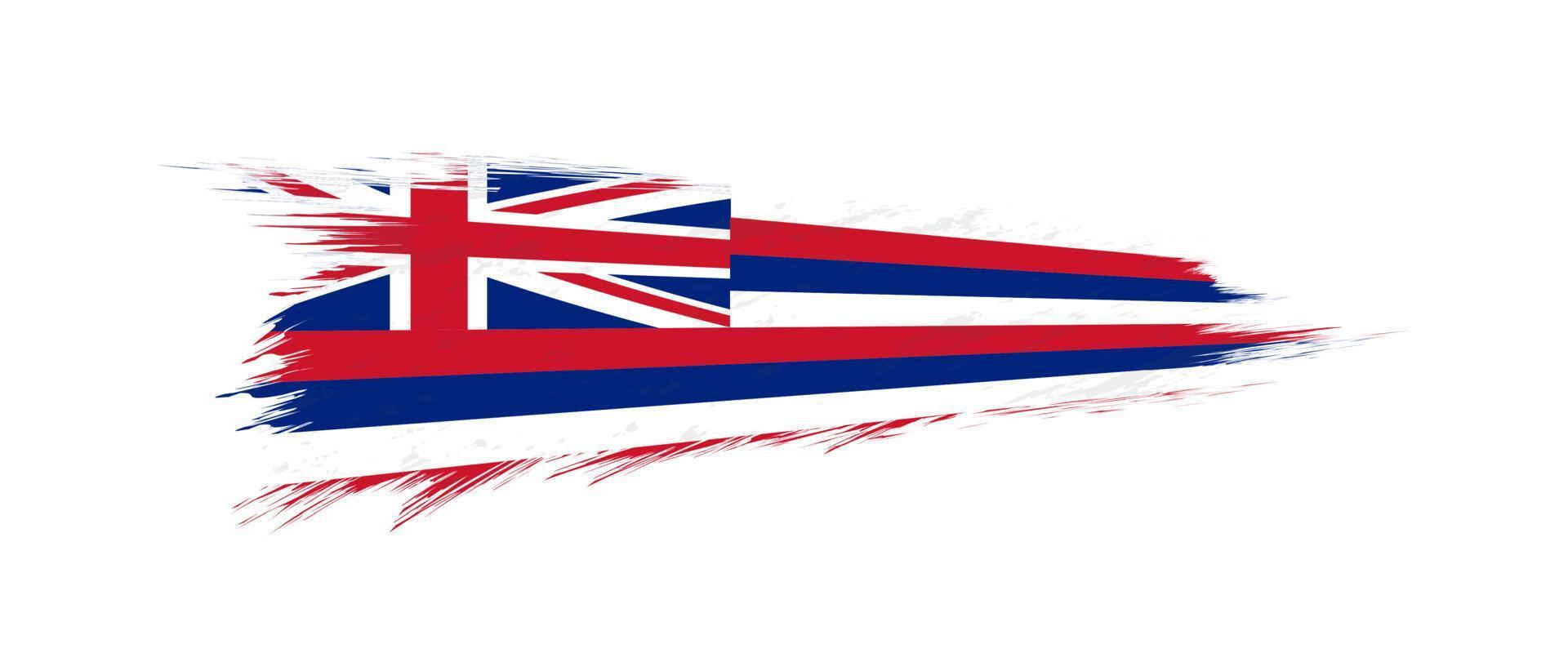 Flag of Hawaii US State in grunge brush. vector