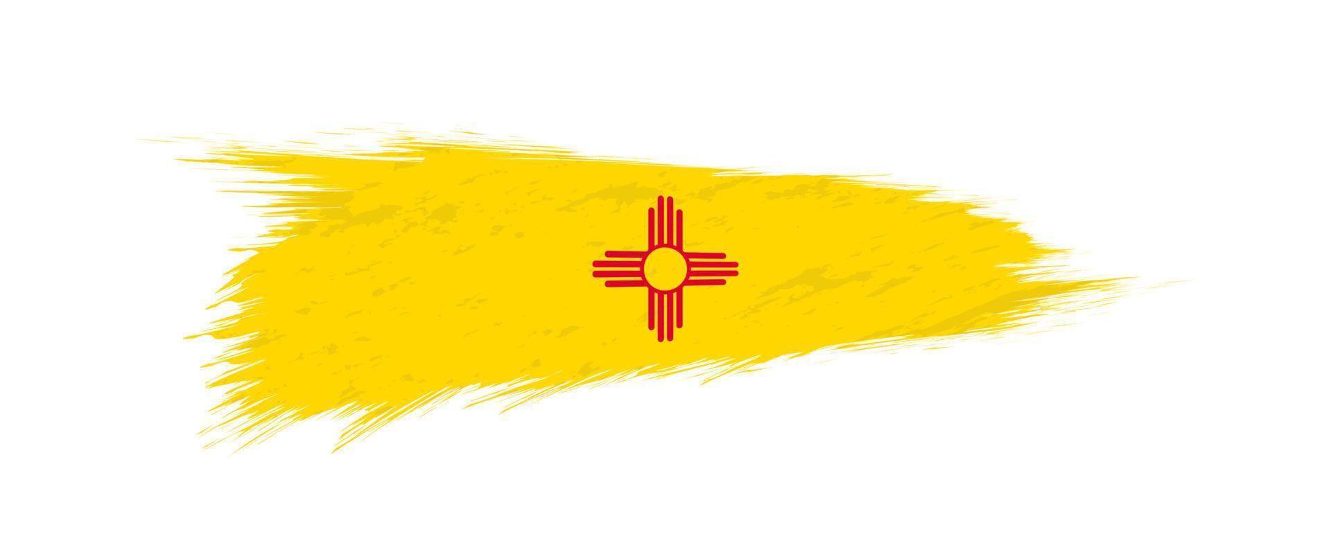 Flag of New Mexico US State in grunge brush. vector