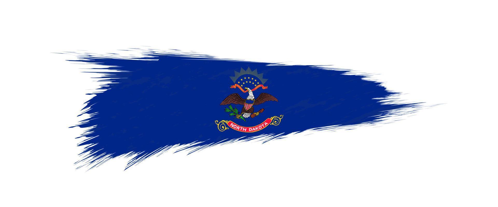 Flag of North Dakota US State in grunge brush. vector