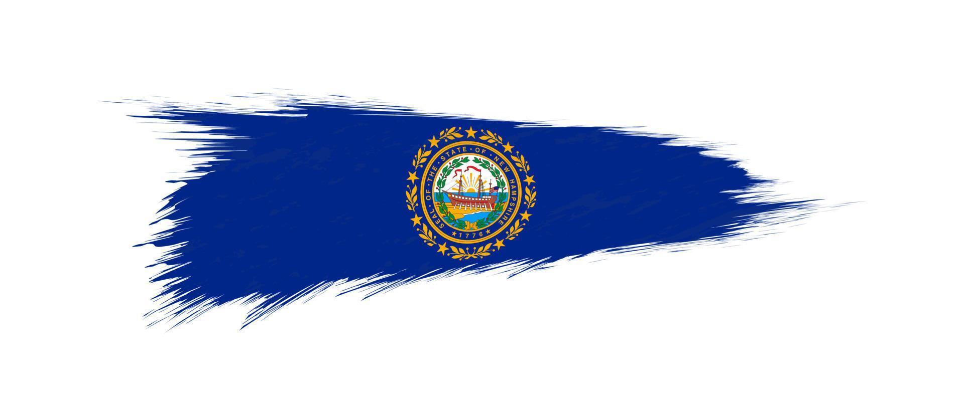 Flag of New Hampshire US State in grunge brush. vector