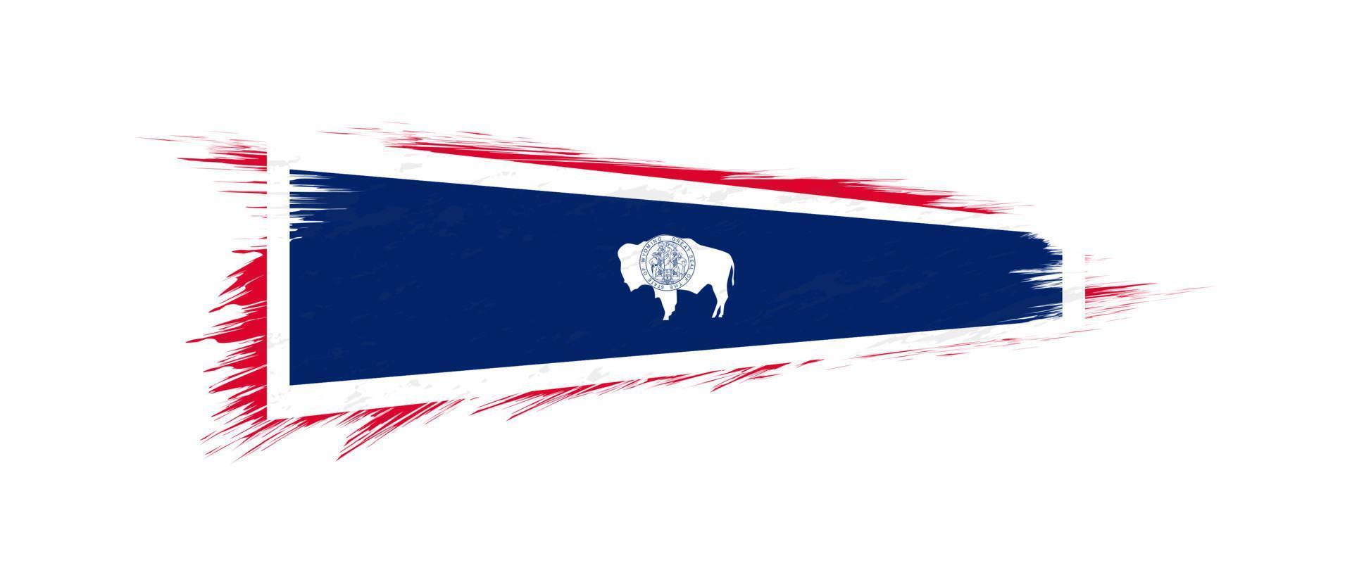 Flag of Wyoming US State in grunge brush. vector