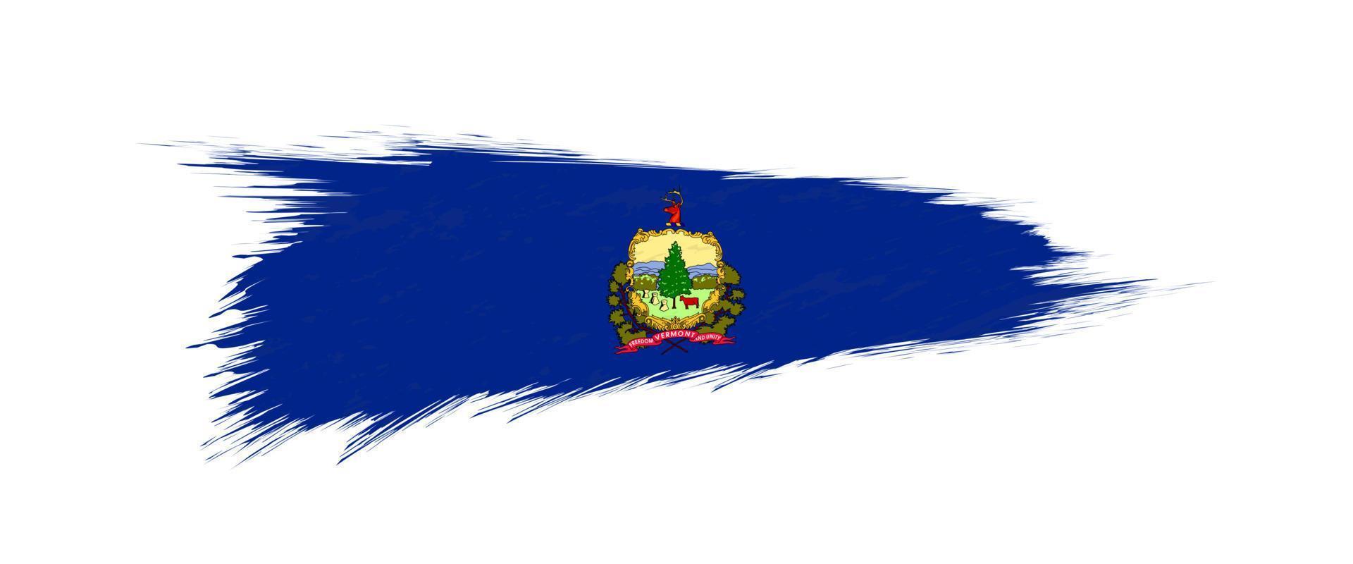 Flag of Vermont US State in grunge brush. vector