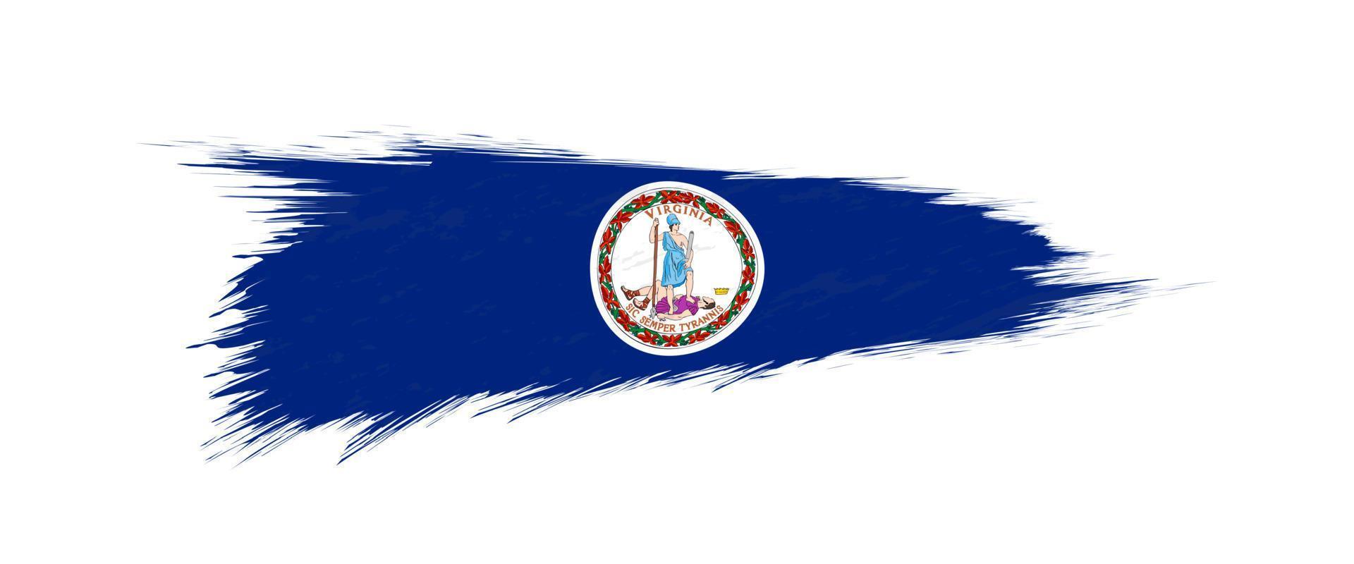 Flag of Virginia US State in grunge brush. vector