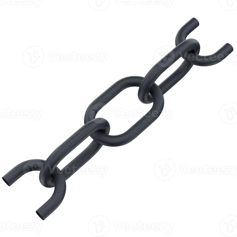 3D chain for link building internet and marketing. Object on a transparent background png