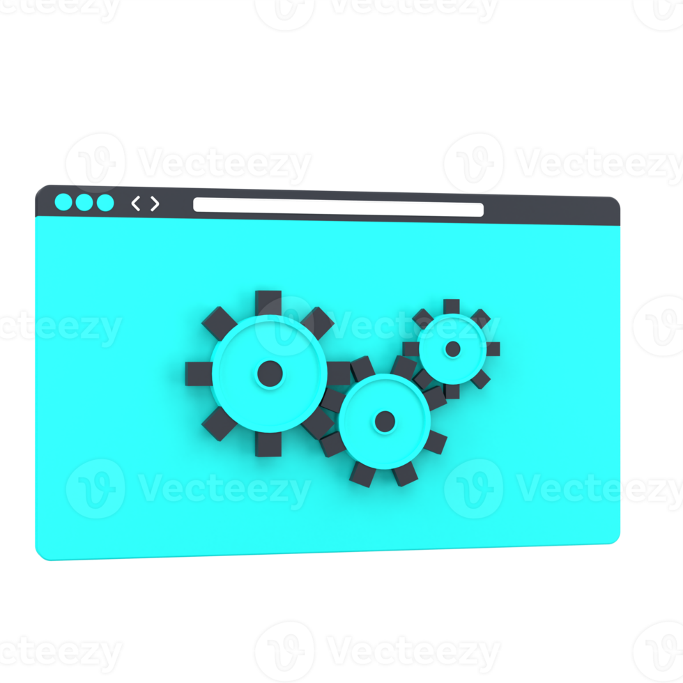 3d Webseite und Ausrüstung zum Netz Optimierung. Objekt auf ein transparent Hintergrund png