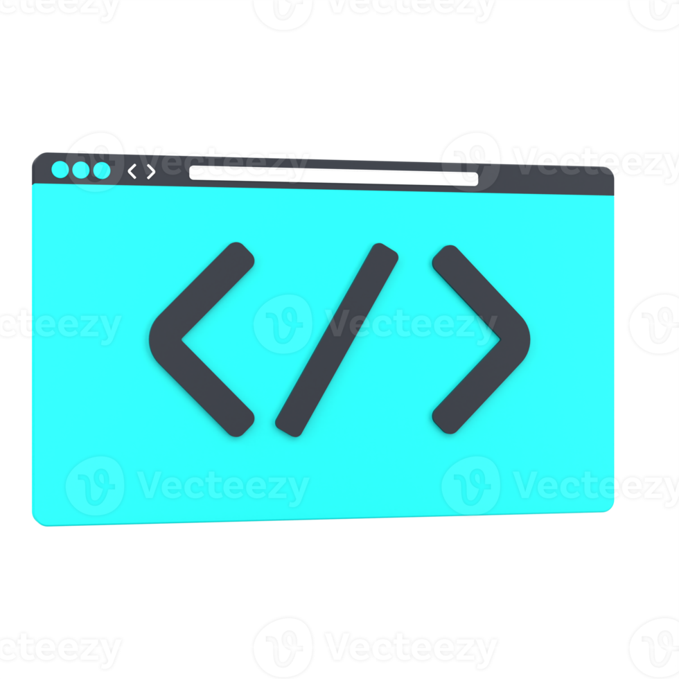 3d sitio web y codificación para web codificación. objeto en un transparente antecedentes png