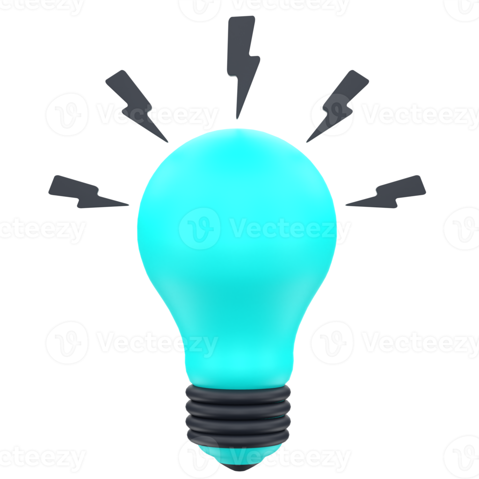 3D bulb for creative campaigns. Object on a transparent background png