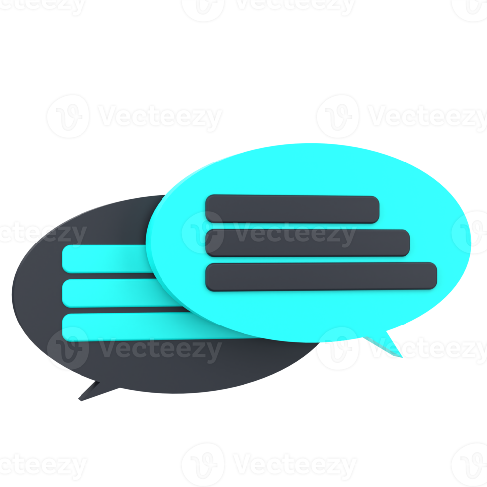 3d toespraak bubbel voor sociaal verloving. voorwerp Aan een transparant achtergrond png