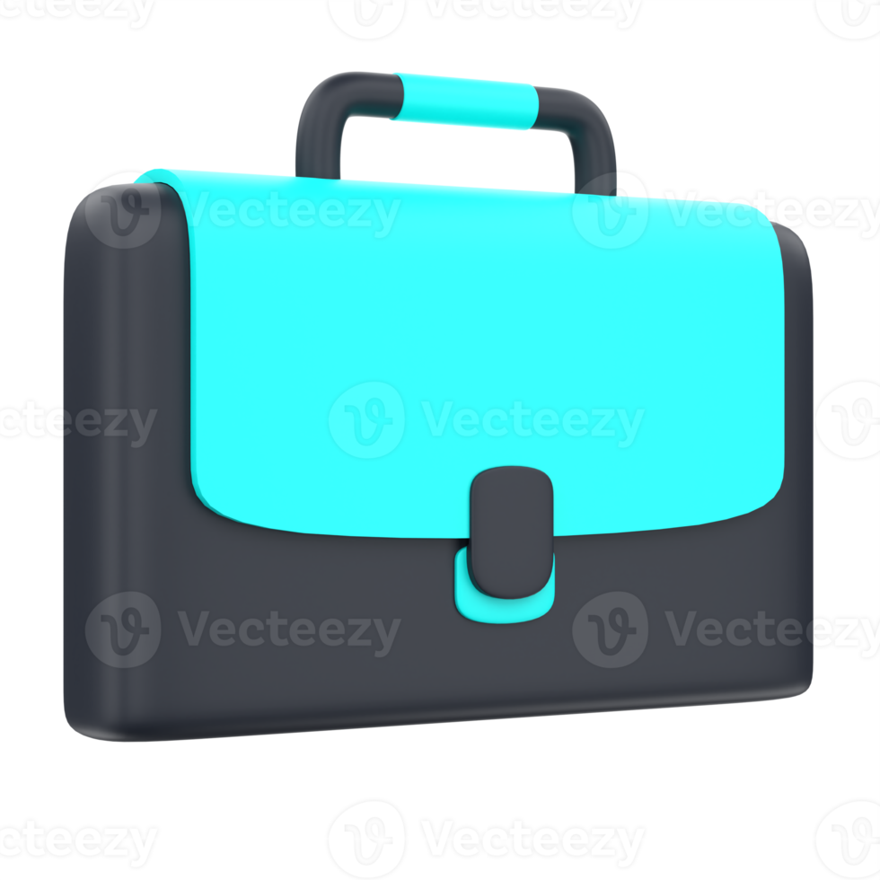 3D office bag for portfolio internet and marketing. Object on a transparent background png