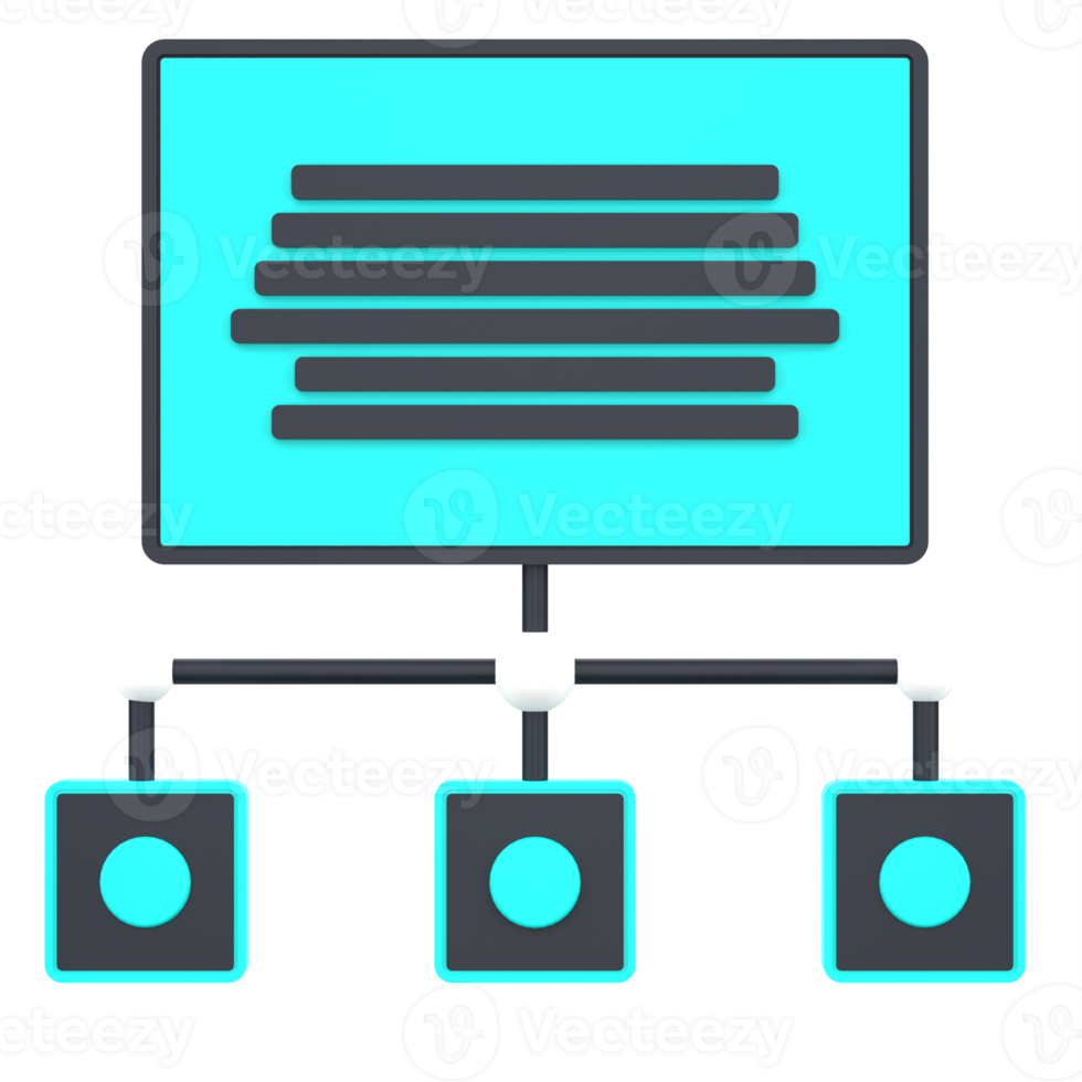 3D diagram for site maps. Object on a transparent background png