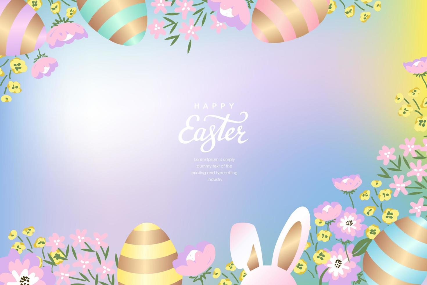Happy easter gradient decoration background Easter elements decoration