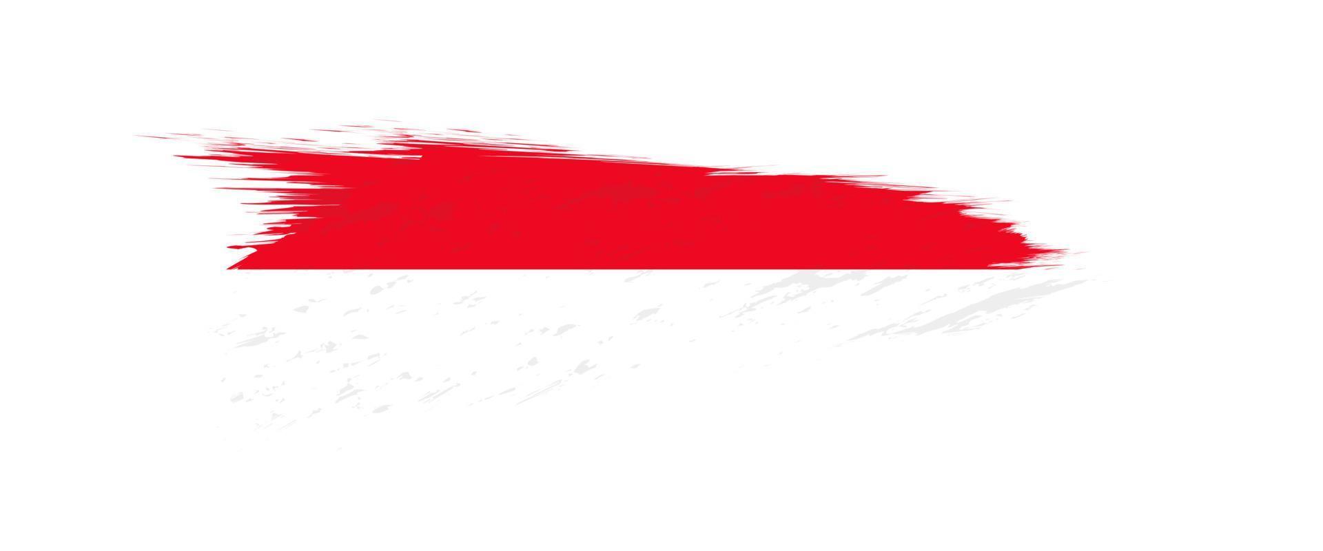 Flag of Monaco in grunge brush stroke. vector