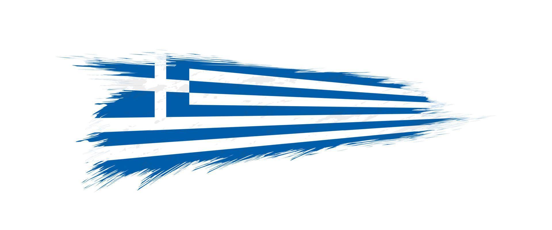 Flag of Greece in grunge brush stroke. vector