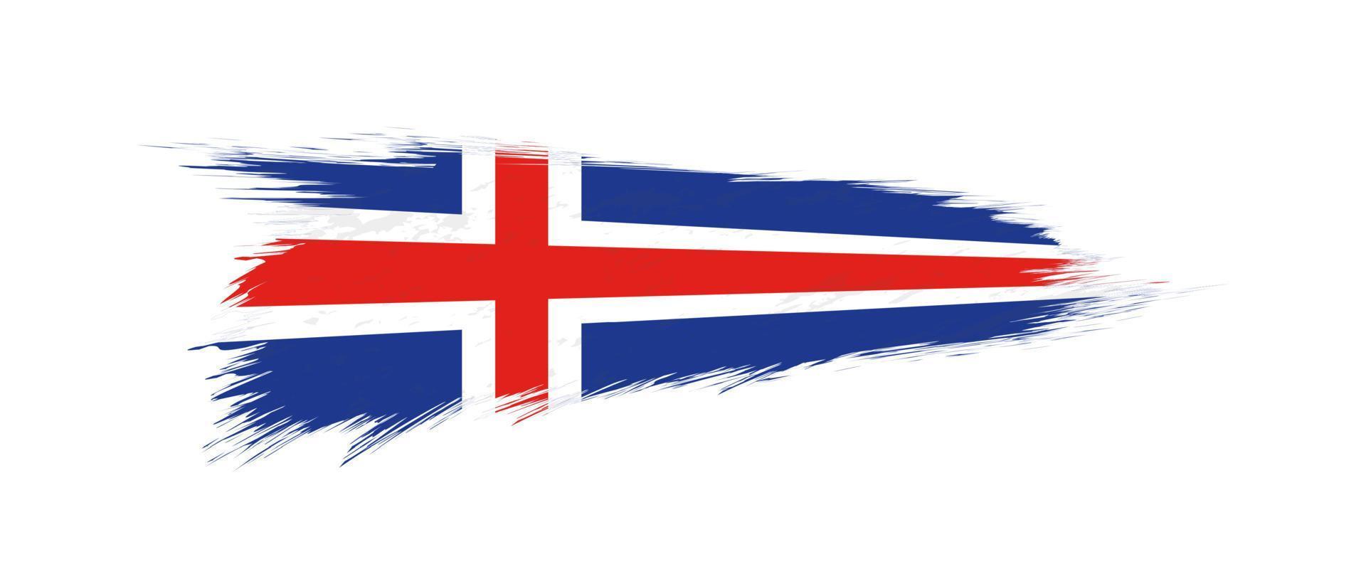 Flag of Iceland in grunge brush stroke. vector