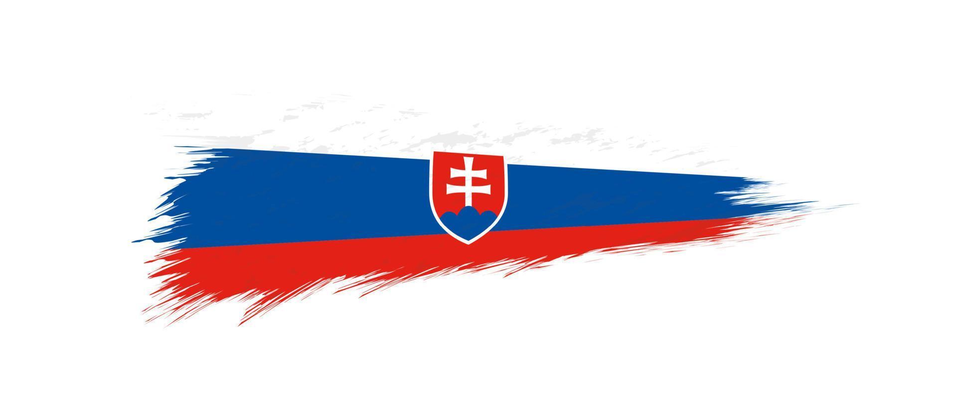 Flag of Slovakia in grunge brush stroke. vector