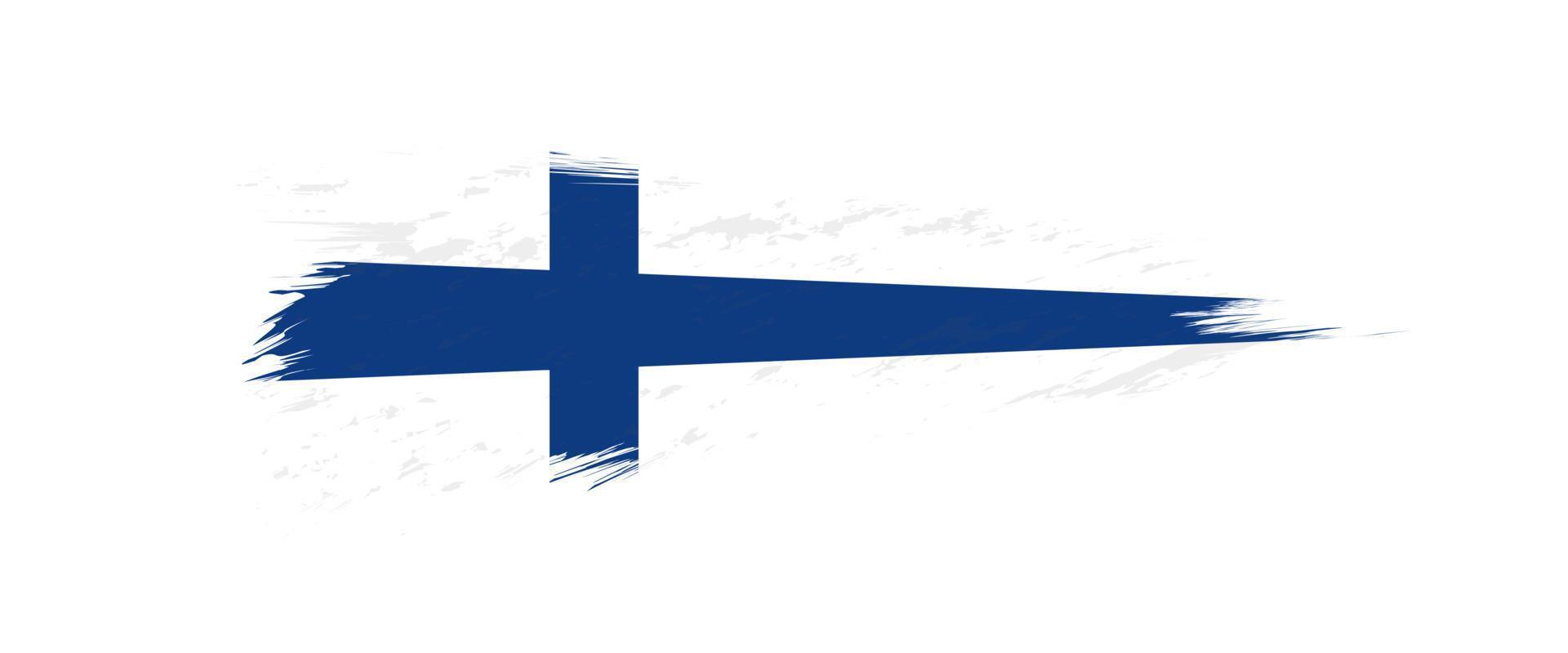 Flag of Finland in grunge brush stroke. vector