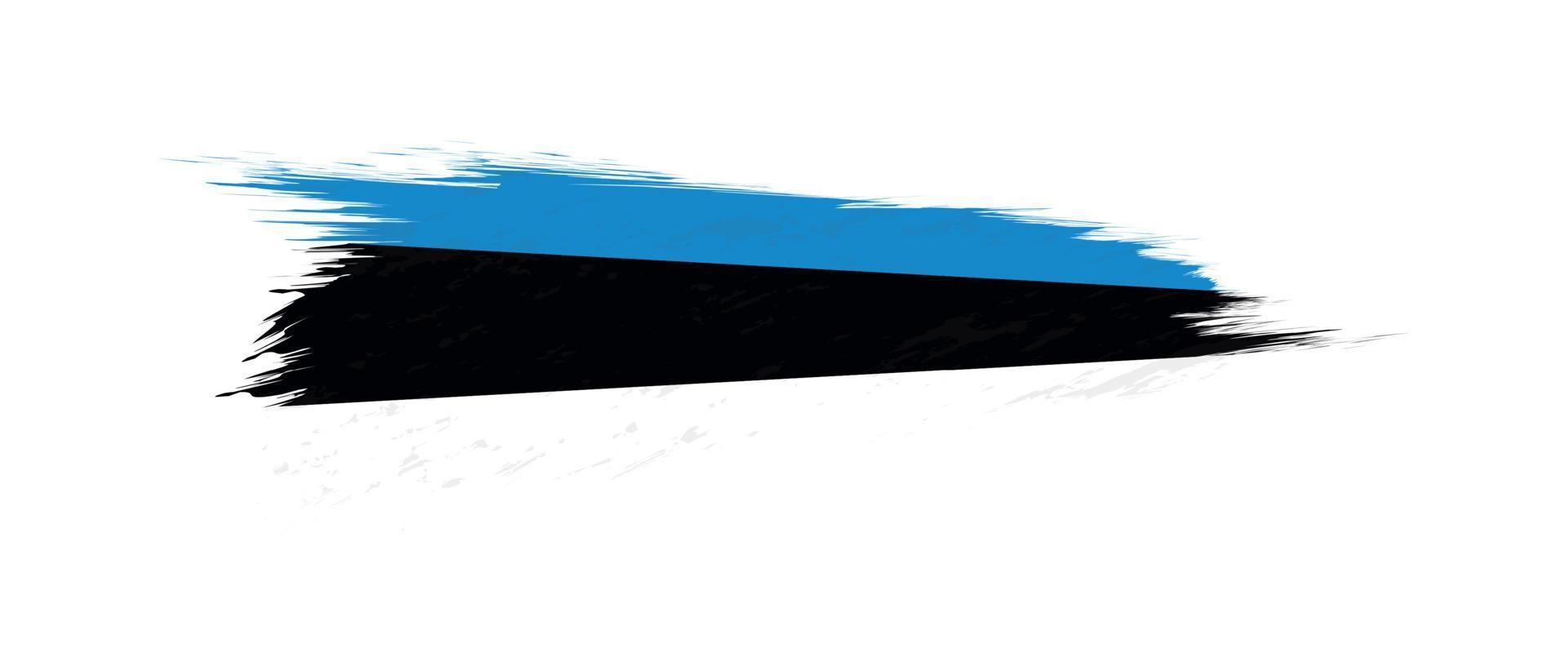 Flag of Estonia in grunge brush stroke. vector