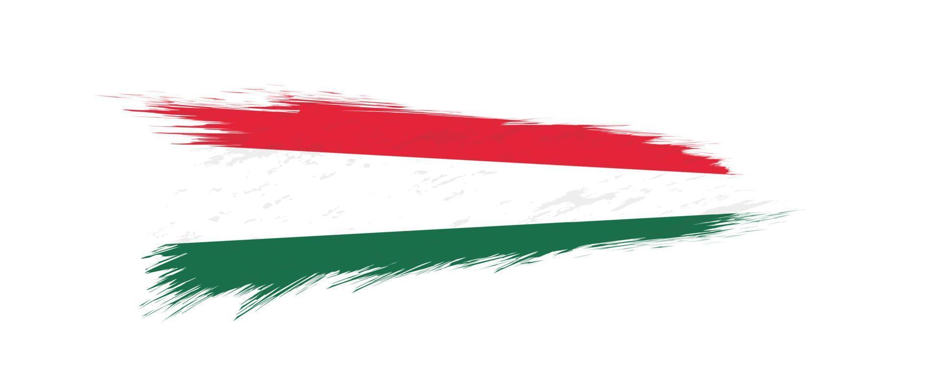 Flag of Hungary in grunge brush stroke. vector