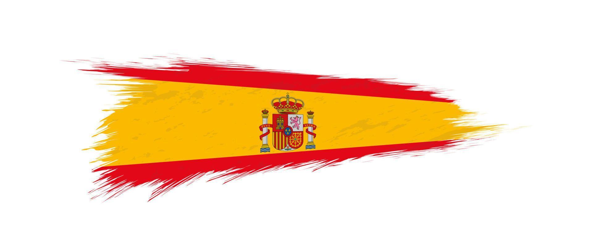 Flag of Spain in grunge brush stroke. vector