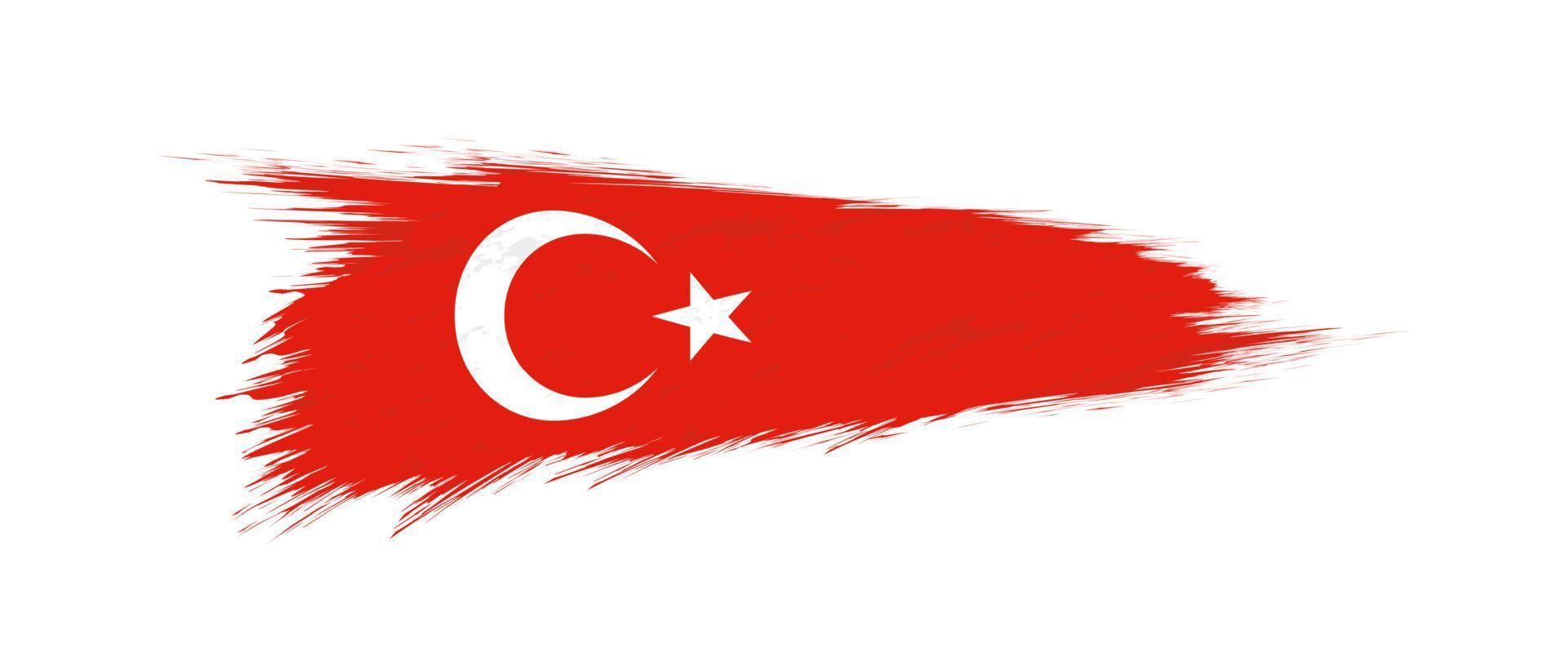 Flag of Turkey in grunge brush stroke. vector
