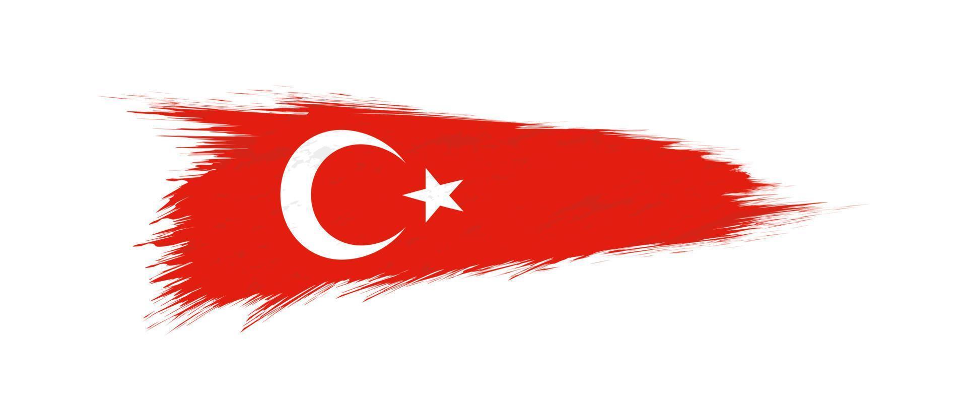 bandera de Turquía en grunge cepillo ataque. vector