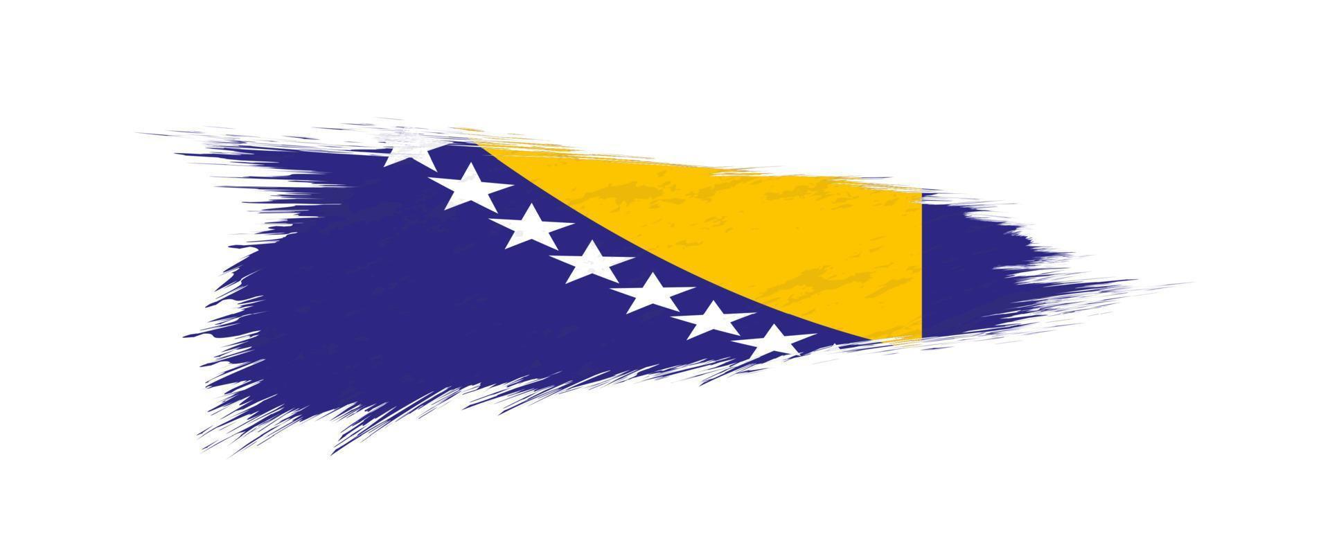 Flag of Bosnia and Herzegovina in grunge brush stroke. vector