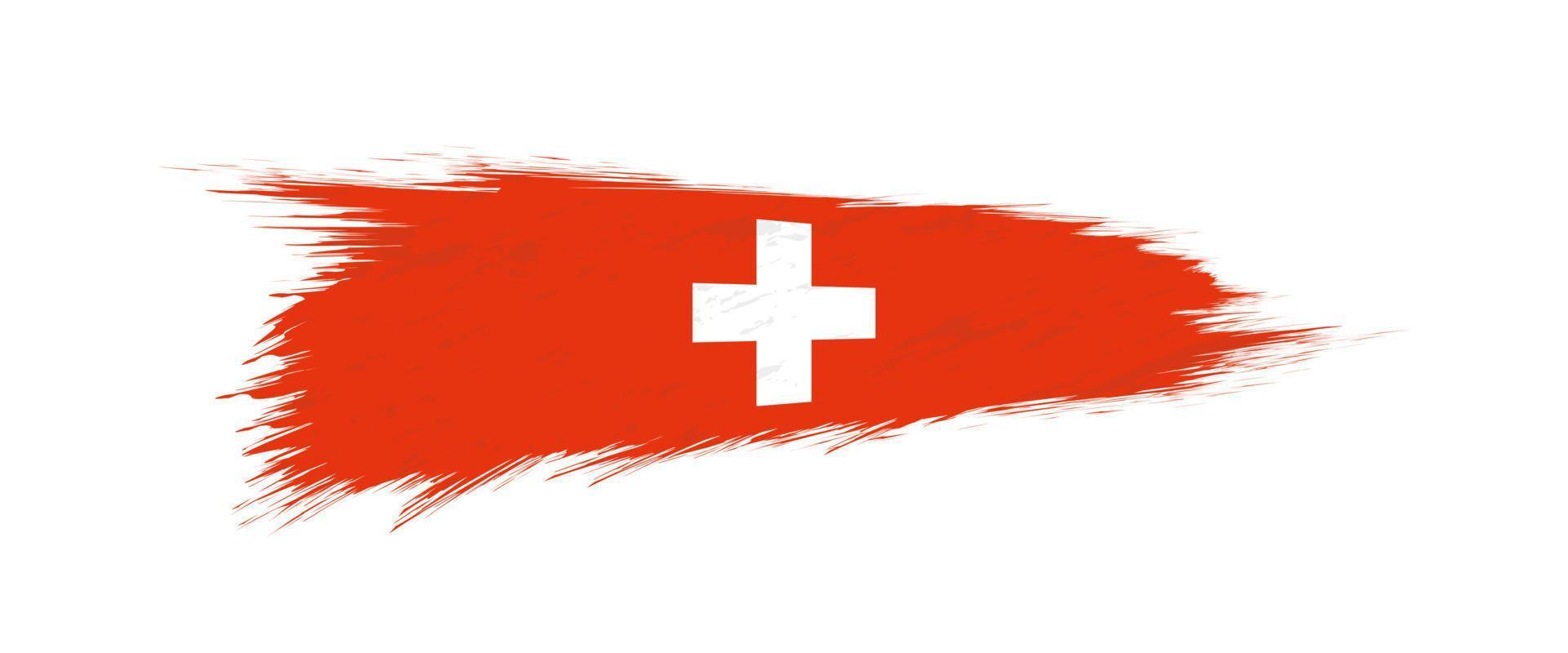 Flag of Switzerland in grunge brush stroke. vector