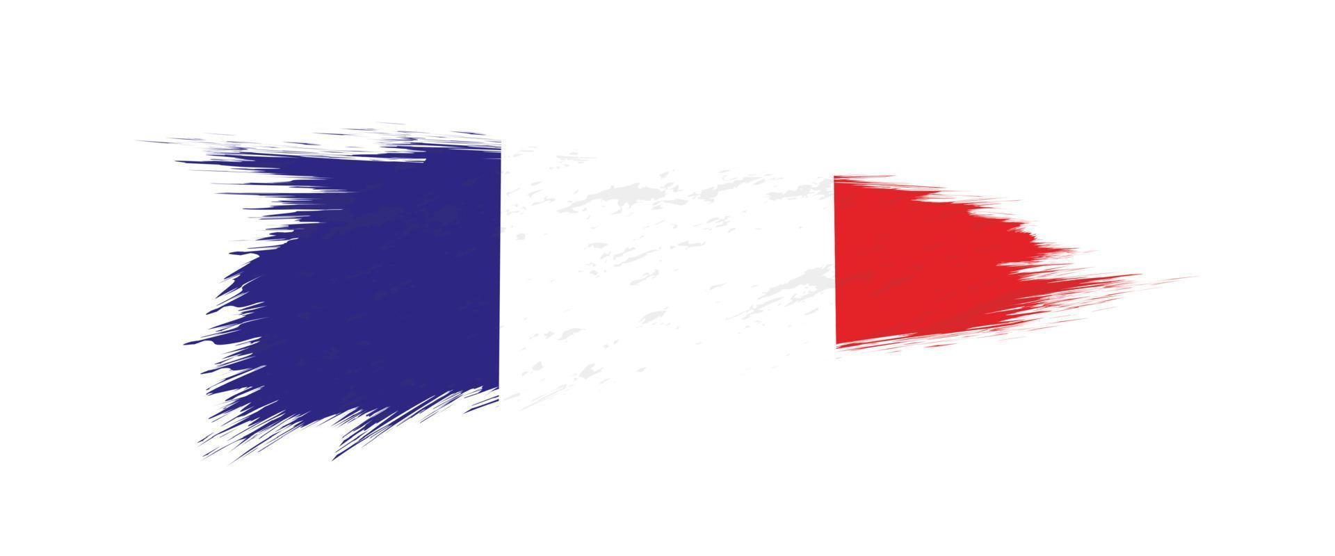 Flag of France in grunge brush stroke. vector