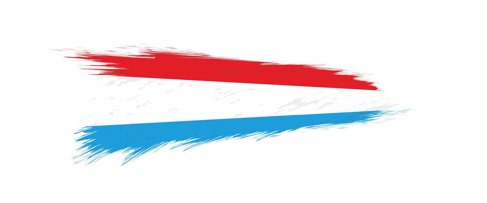 bandera de Luxemburgo en grunge cepillo ataque. vector