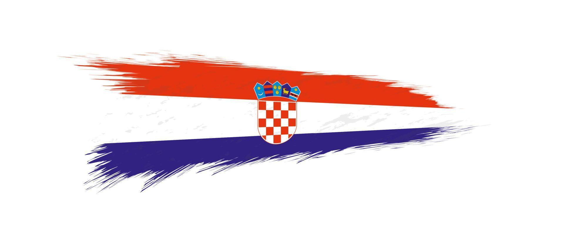 bandera de Croacia en grunge cepillo ataque. vector