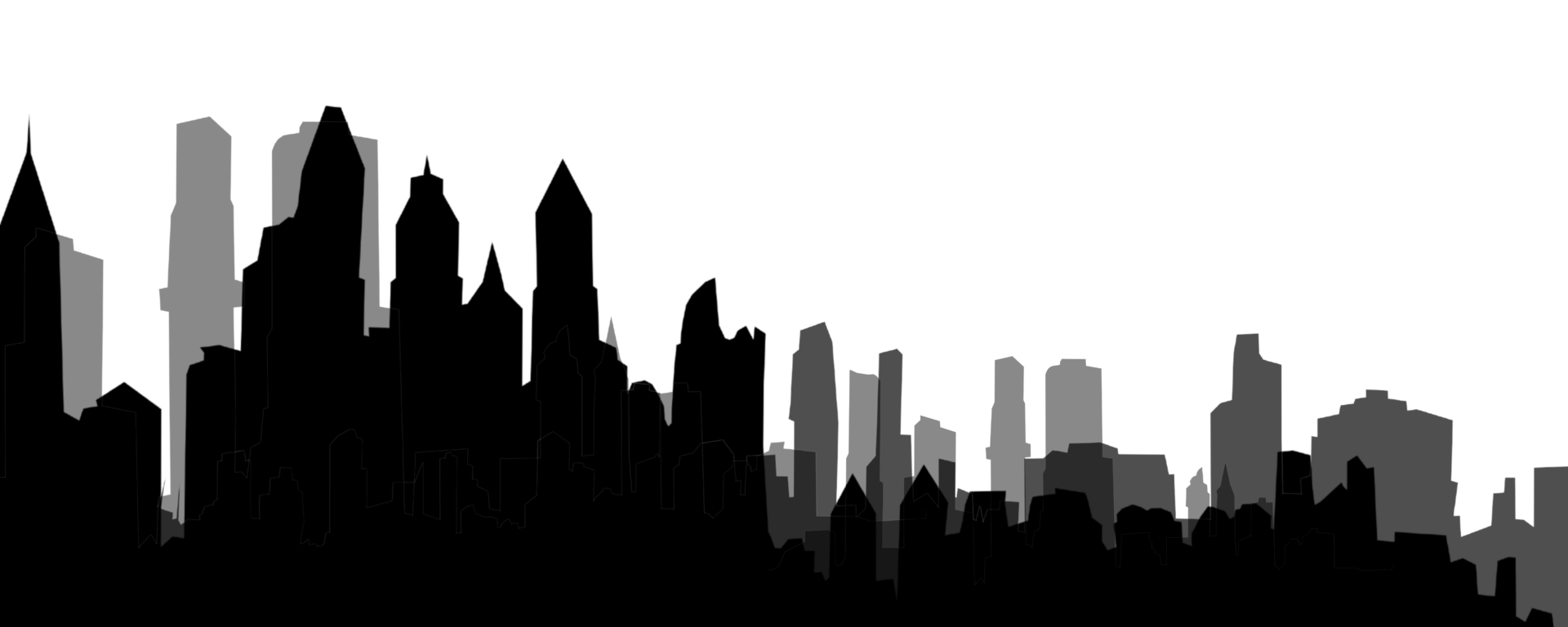 City, background illustration. Black png