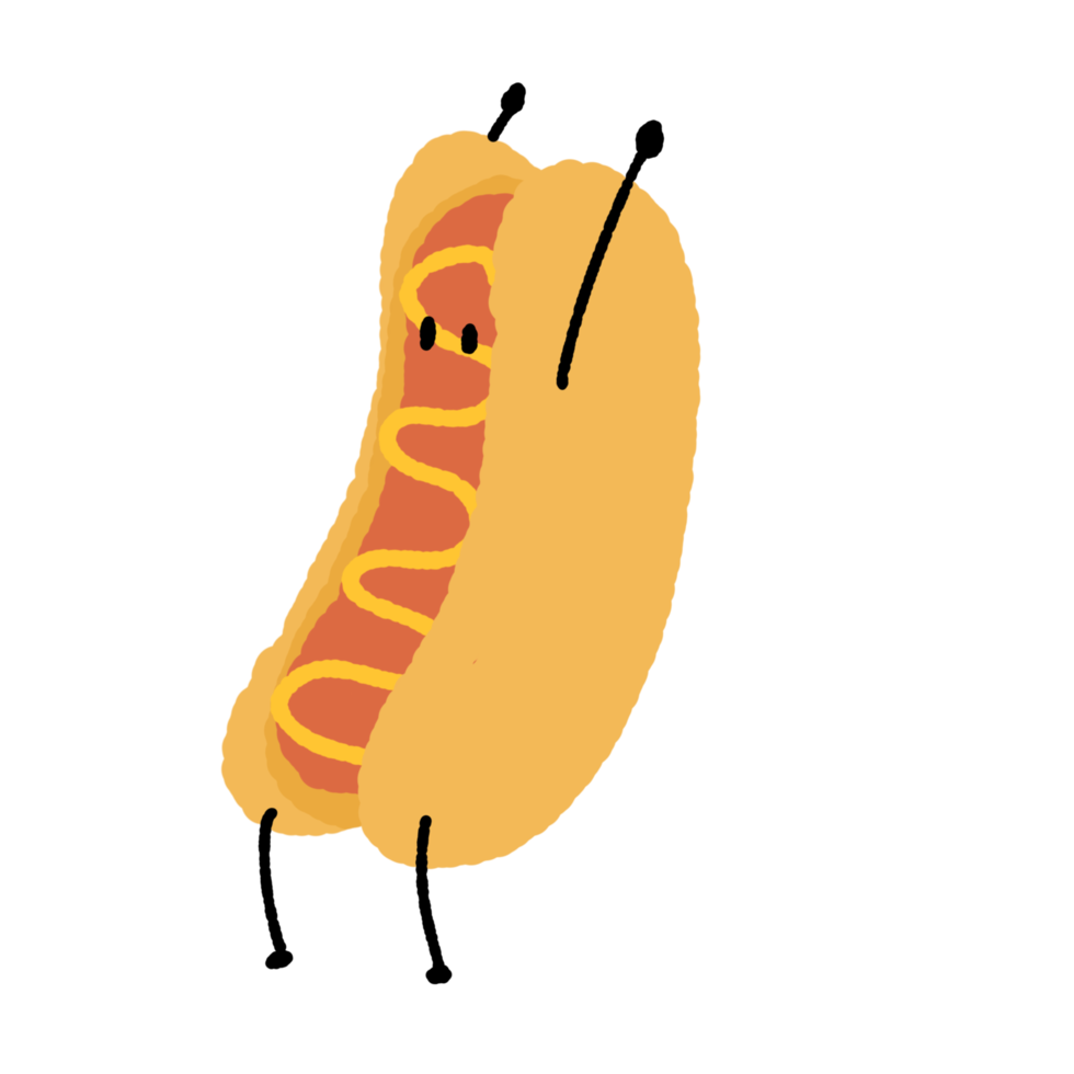 divertente carino hot dog png