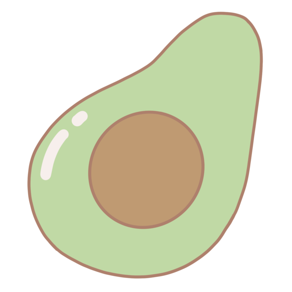 metà di avocado png