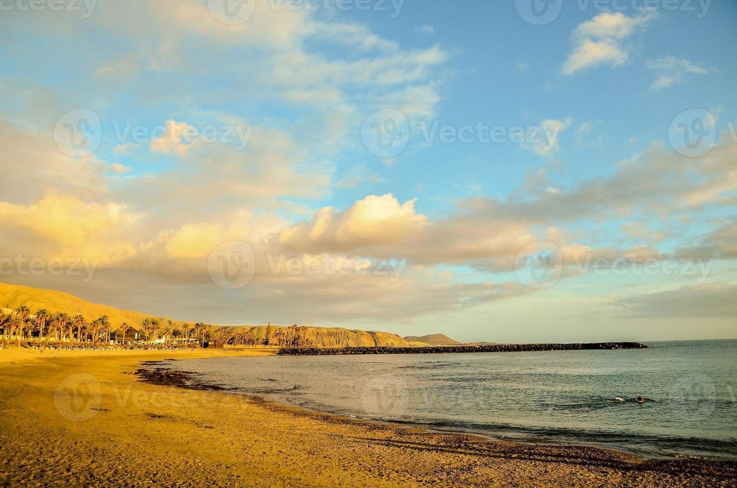 Sunset over the sea photo