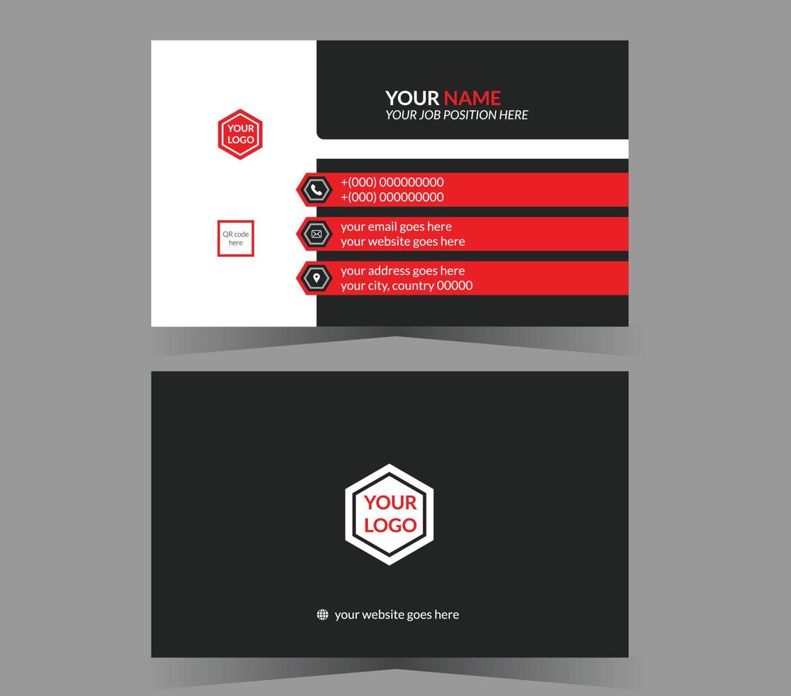 Corporate business card template vector modern creative and clean design.