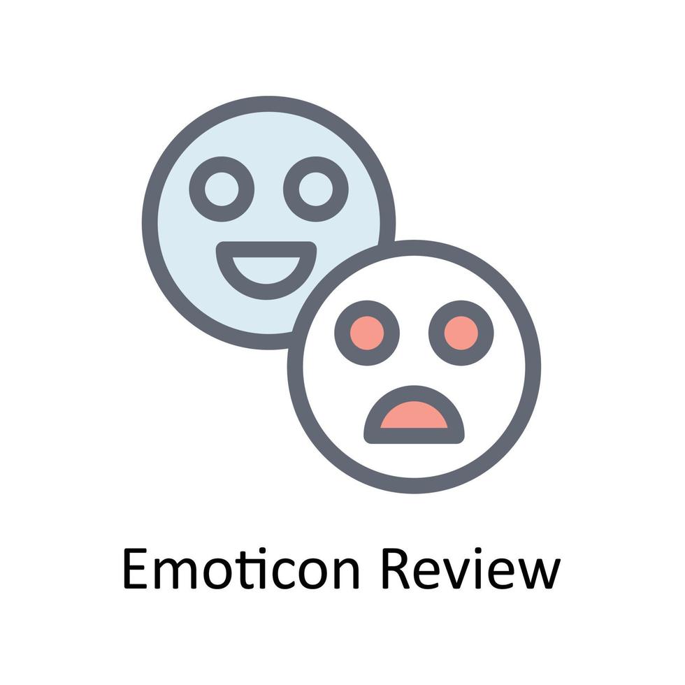 Emoticon Review Vector Fill outline Icons. Simple stock illustration stock