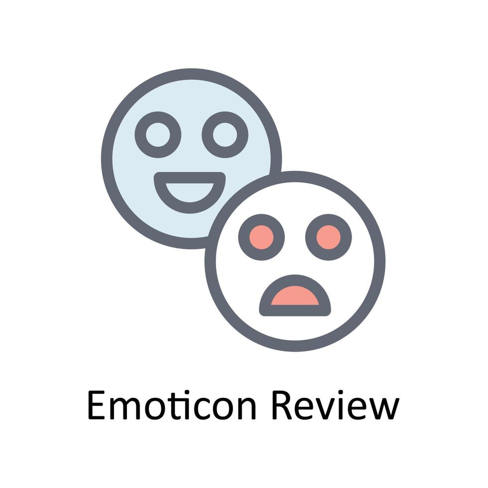 Emoticon Review Vector Fill outline Icons. Simple stock illustration stock