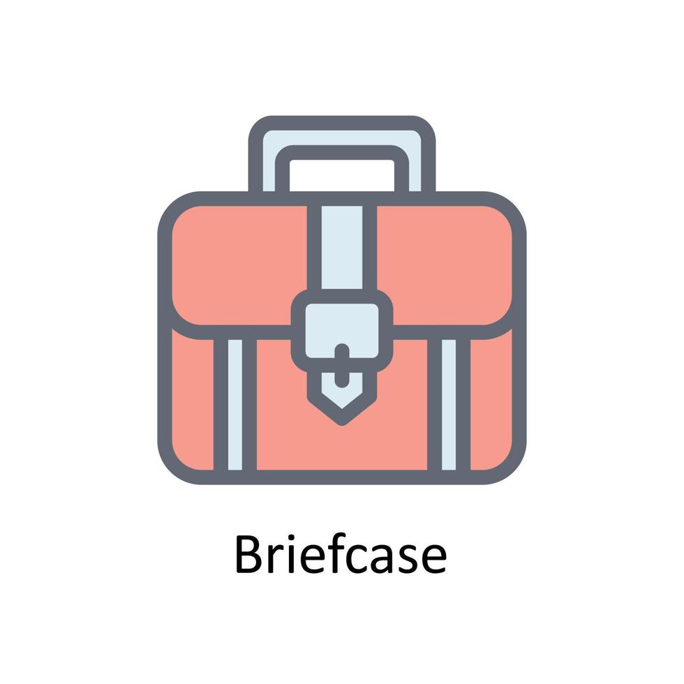 Briefcase Vector Fill outline Icons. Simple stock illustration stock